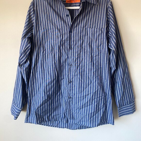 Red Kap Men's Blue and Navy Shirt - Picture 2 of 4